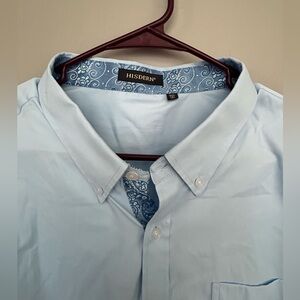 NWOT HISDERN Light Blue Men's Button-Down Shirt 3XL